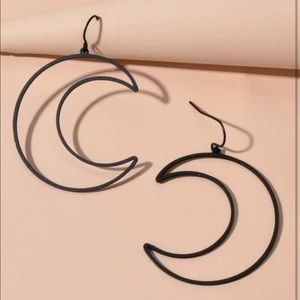 Gothic crescent moon earrings